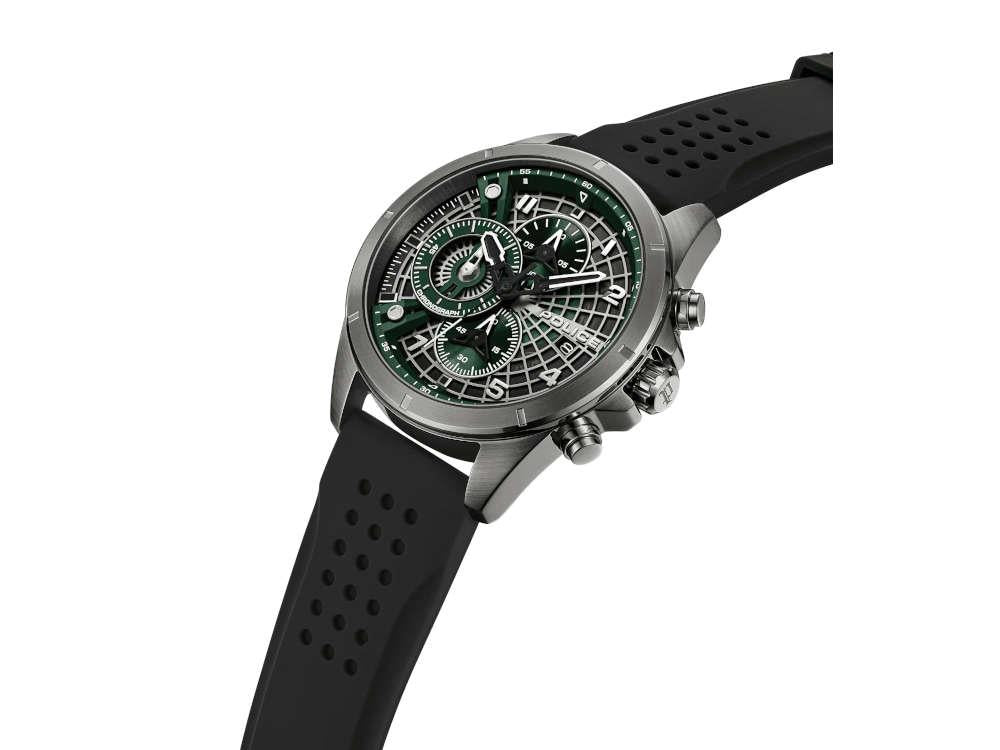 Police Cipher Quartz Uhr, PVD Gun Metal, 45 mm, Grün, PEFGO0000101