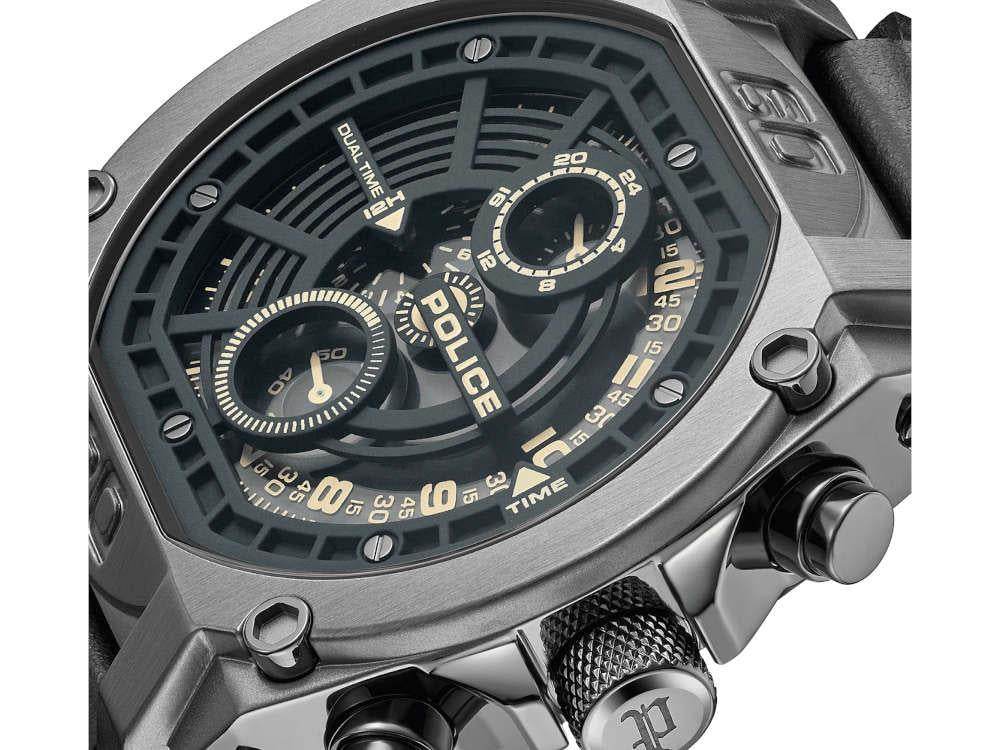 Police Norwood Quartz Uhr, 45 mm, Schwarz, PEWGF0040002