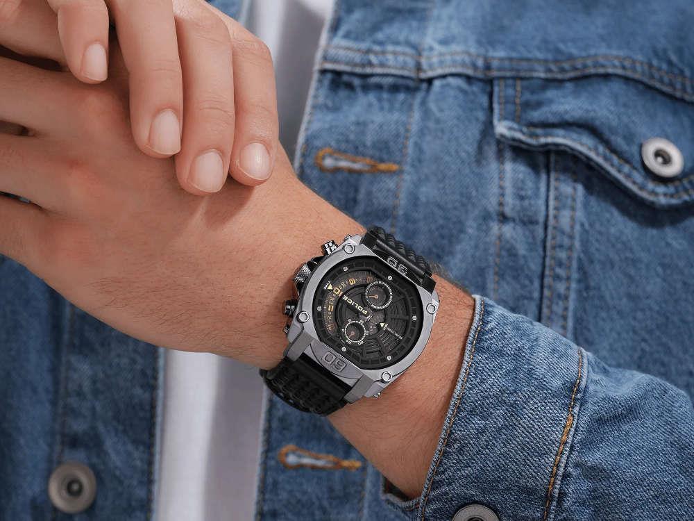 Police Norwood Quartz Uhr, 45 mm, Schwarz, PEWGF0040002