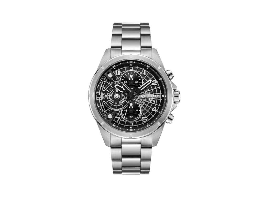 Police Cipher Quartz Uhr, 45 mm, Schwarz, PEWGI0000104