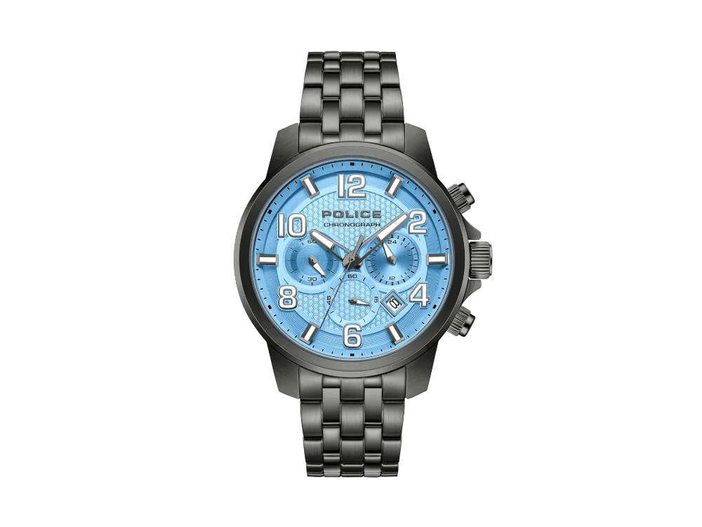 Police Belem Quartz Uhr, PVD, 43 mm, Blau, PEWGI0000302