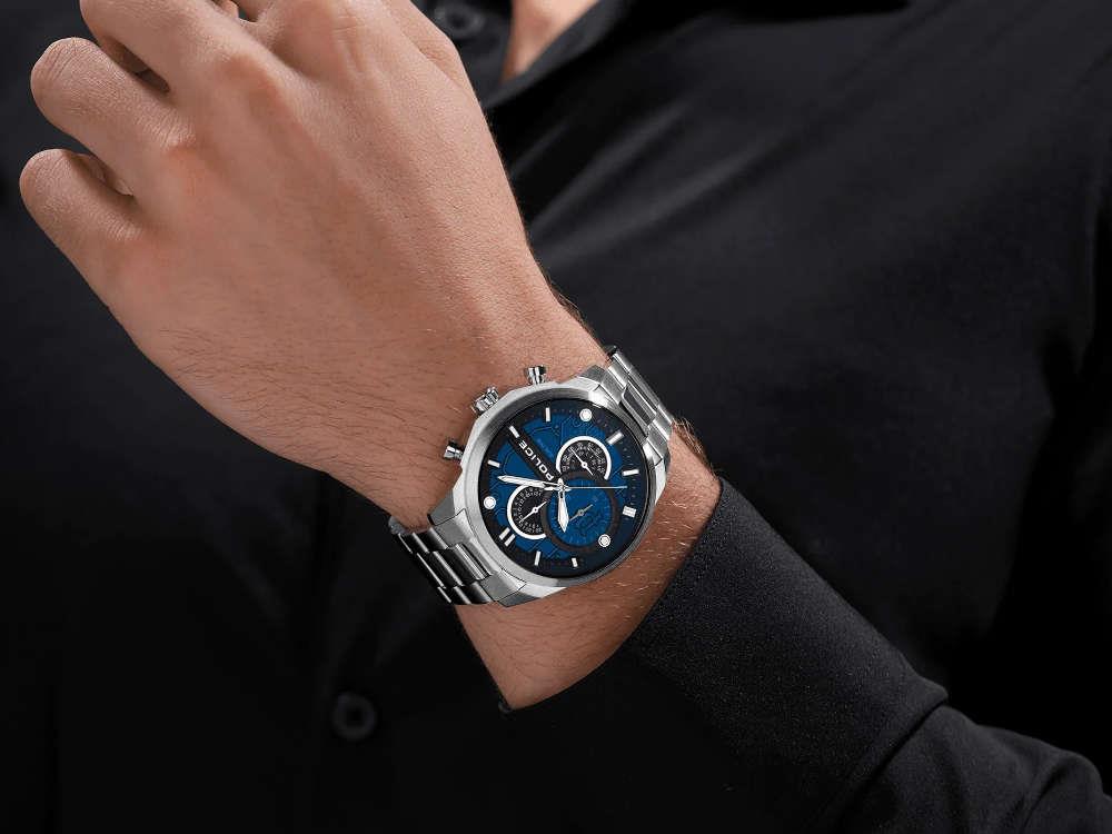 Police Reactor Quartz Uhr, 46 mm, Blau, PEWGK0039207