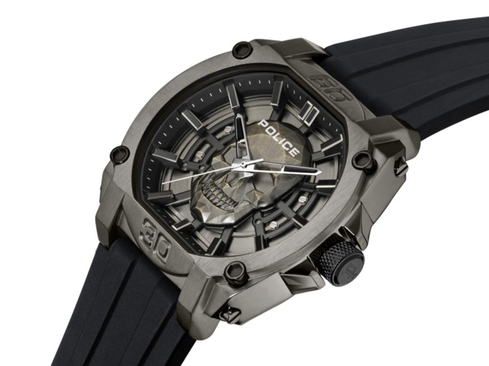 Police Norwood-Skull Quartz Uhr, 45 mm, Schwarz, PEWGM0001201