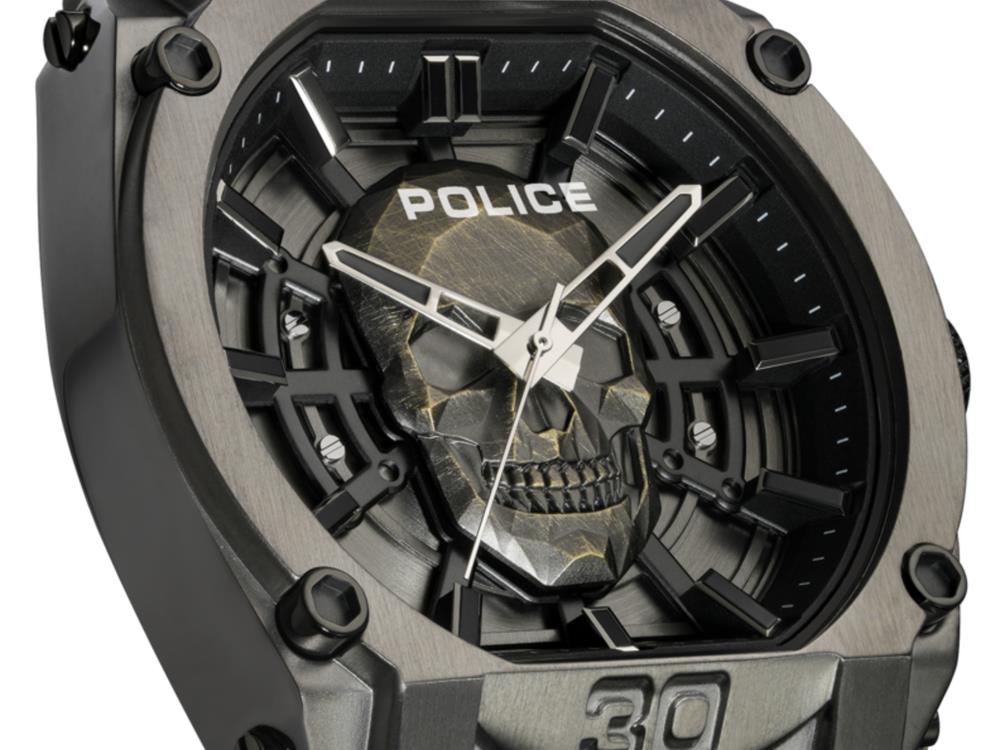 Police Norwood-Skull Quartz Uhr, 45 mm, Schwarz, PEWGM0001201