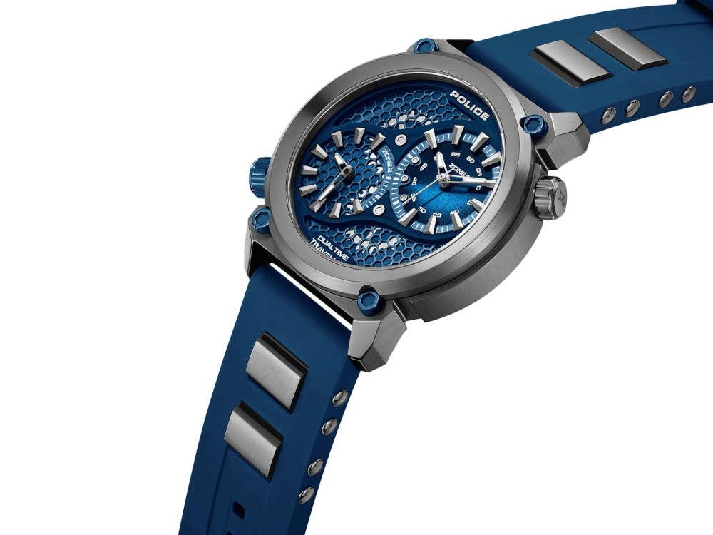 Police Boa Quartz Uhr, PVD, 48 mm, Blau, PEWGM0071803