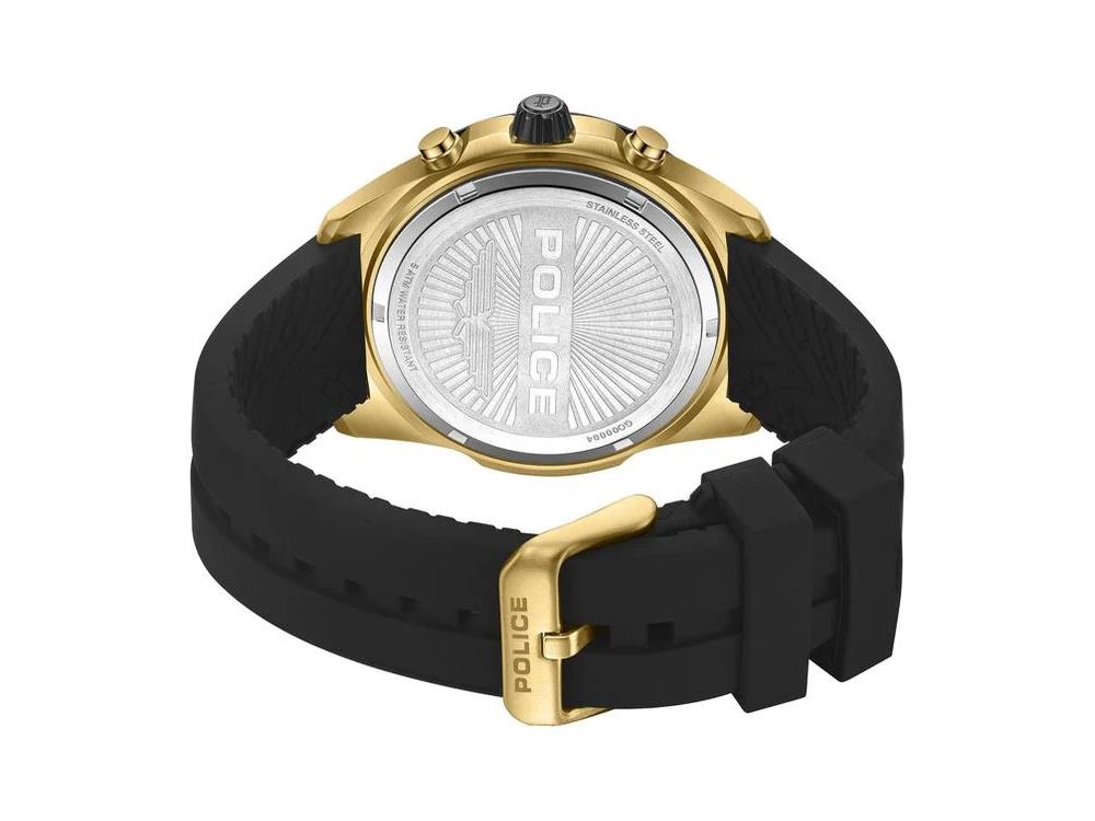 Police Warren Quartz Uhr, PVD Gold, 43 mm, Schwarz, PEWGO0000402