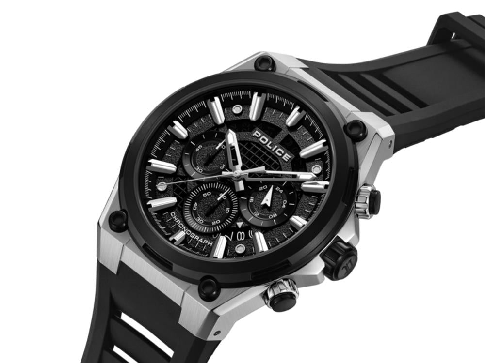 Police Uros Quartz Uhr, 45 mm, Schwarz, PEWGO0000601