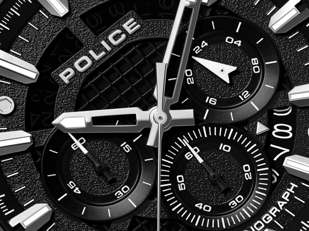 Police Uros Quartz Uhr, 45 mm, Schwarz, PEWGO0000601