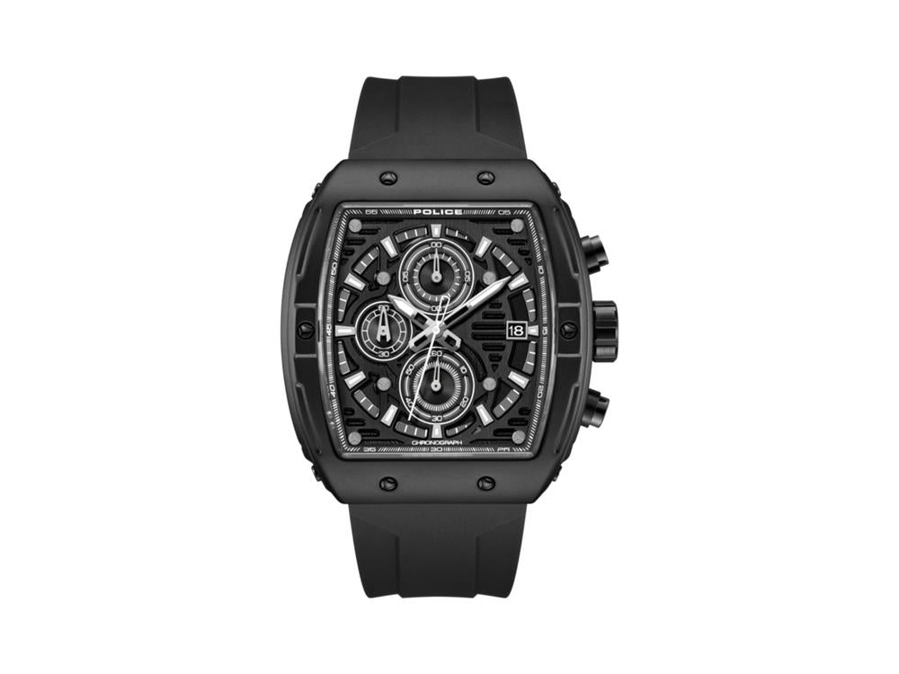 Police Connector Quartz Uhr, 46 mm, Schwarz, PEWGO0000702