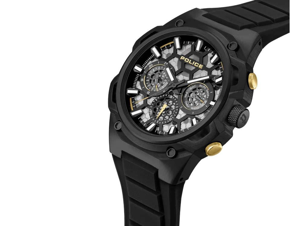 Police Challenger Quartz Uhr, PVD, 46 mm, Schwarz, PEWGQ0071901