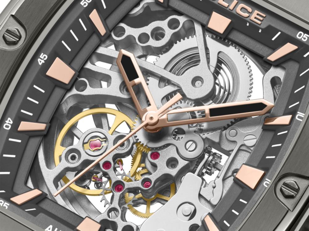 Police Skeletor Automatik Uhr, 42 mm, Grau, PEWGR0000902