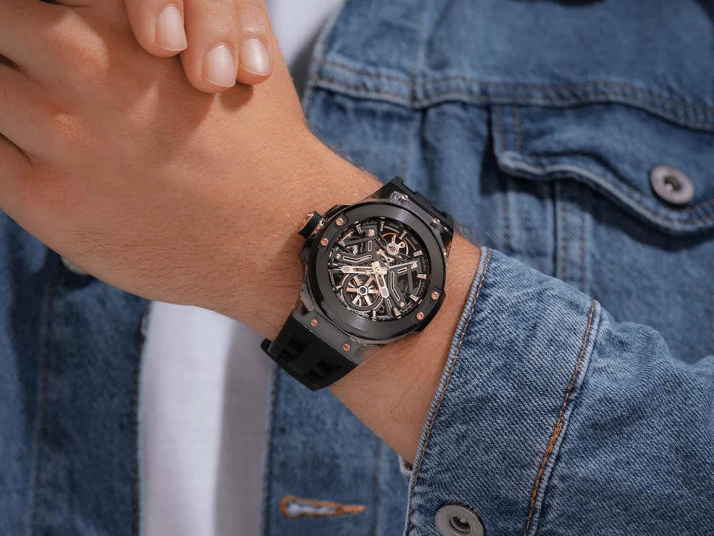 Police Cyclone Automatik Uhr, PVD, 43 mm, Schwarz, PEWGR0082202