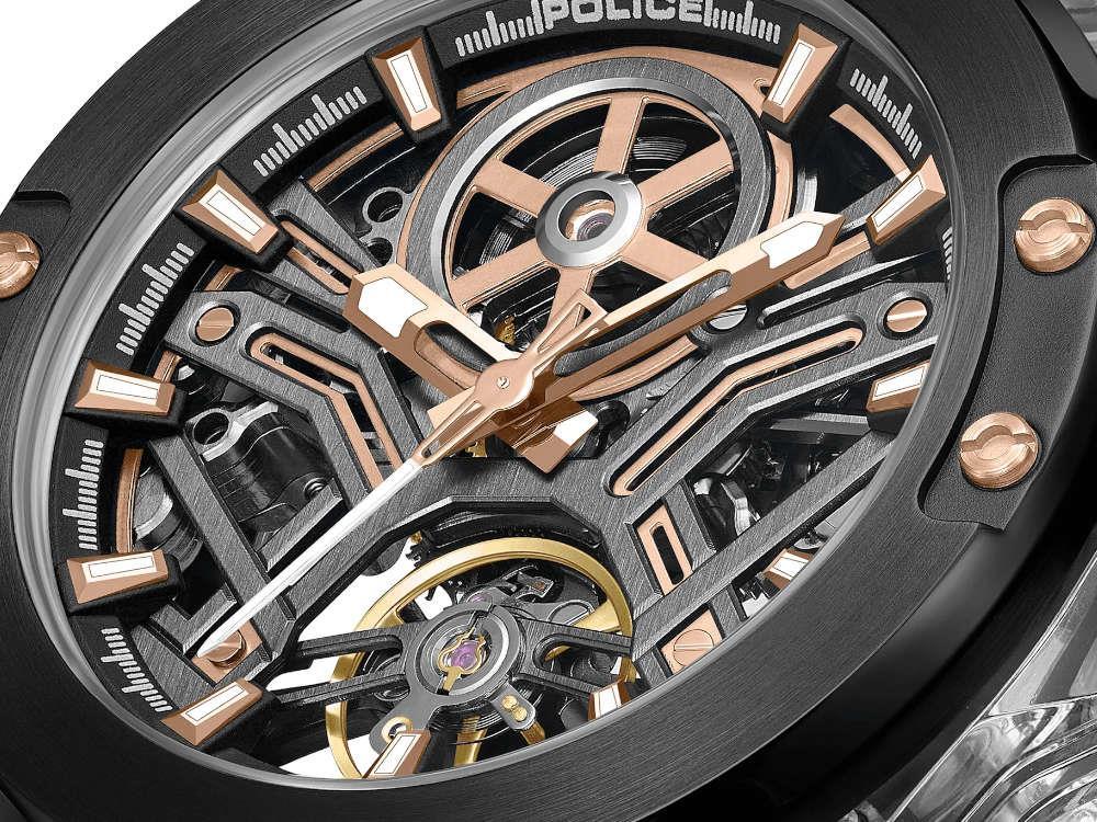 Police Cyclone Automatik Uhr, PVD, 43 mm, Schwarz, PEWGR0082202