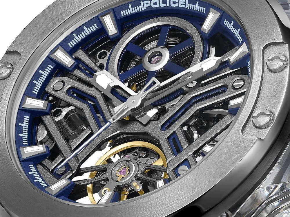 Police Cyclone Automatik Uhr, 43 mm, Blau, PEWGR0082204