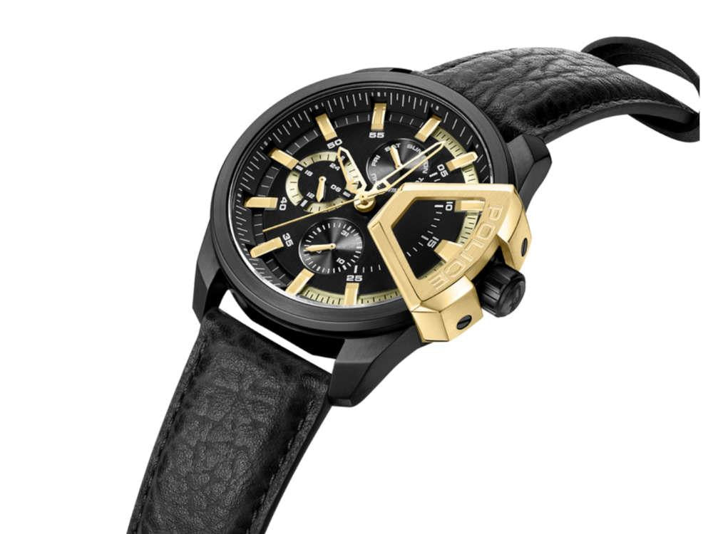 Police Underlined Quartz Uhr, PVD, 46 mm, Schwarz, PEWJF0005704