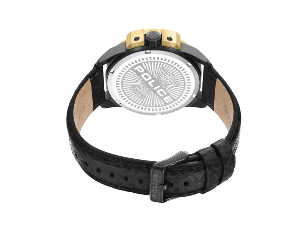 Police Underlined Quartz Uhr, PVD, 46 mm, Schwarz, PEWJF0005704