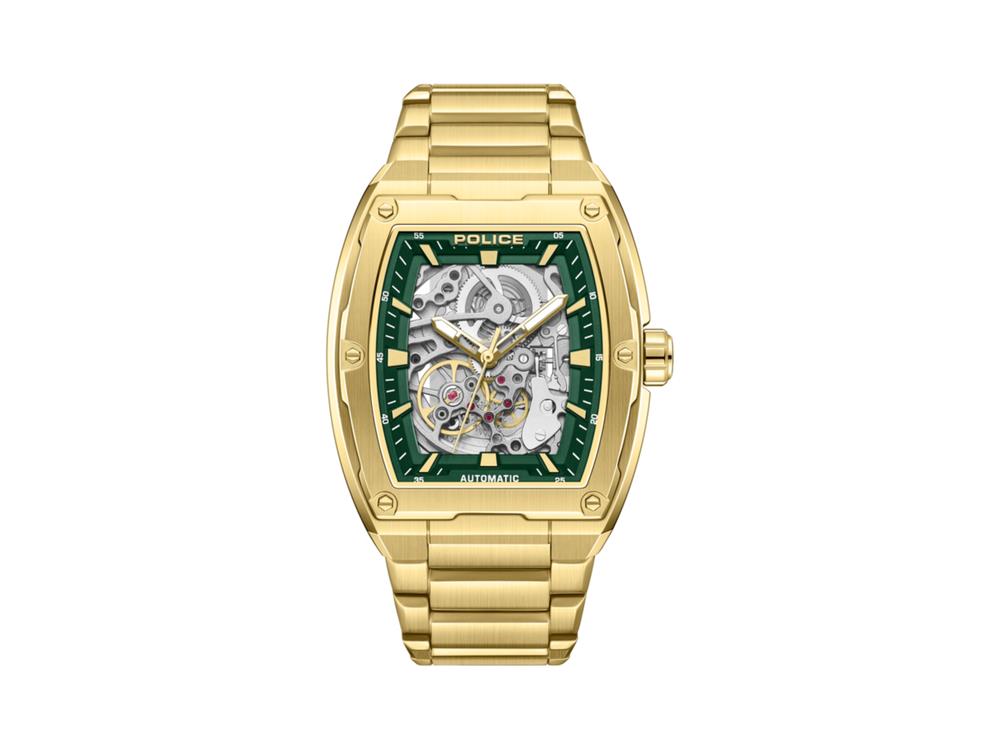 Police Skeletor Automatik Uhr, 42 mm, Grün, PEWJL0072206