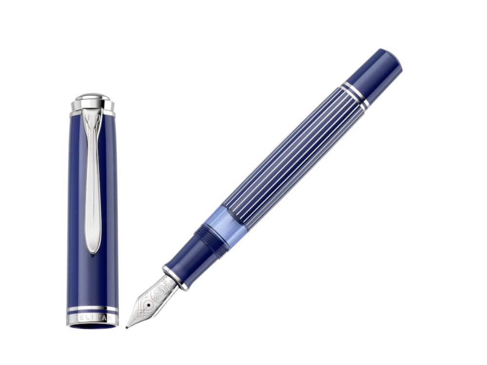 Pelikan M815 Metal Striped Blue Füllfeder, Spezialausgabe, 300014560