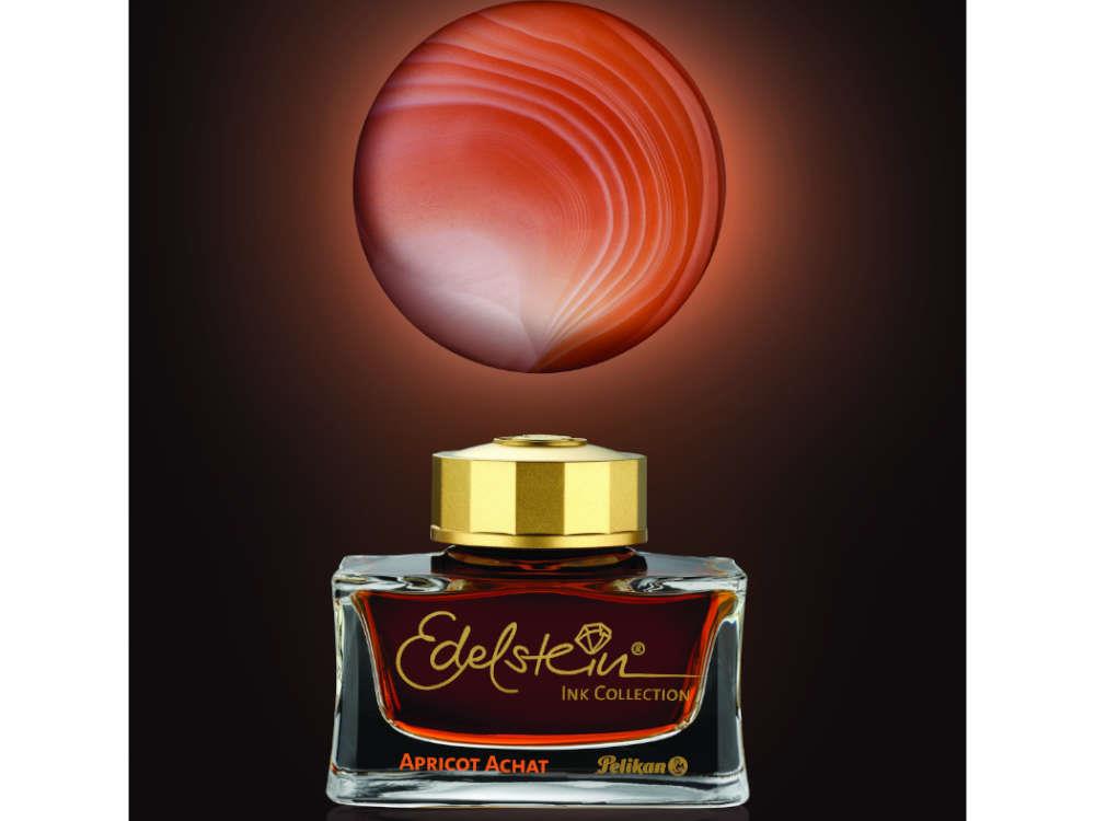 Pelikan Edelstein Apricot Achat 2025 Tintenfass, 50ml, Orange,