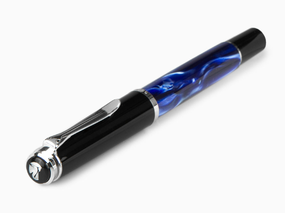 Pelikan Classic M205 Füller, Blue Marble, Verchromte Akzente, 801973