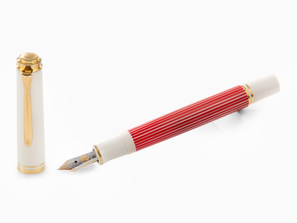 Pelikan Souverän M600 Red-White Füllfederhalter, Spezialausgabe, 823111