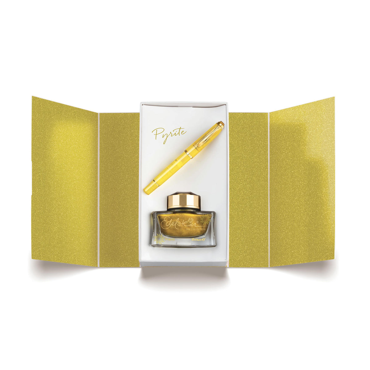 Set Pelikan M200 Pyrite Füllfederhalter + Tintenfass, Sonderausgabe
