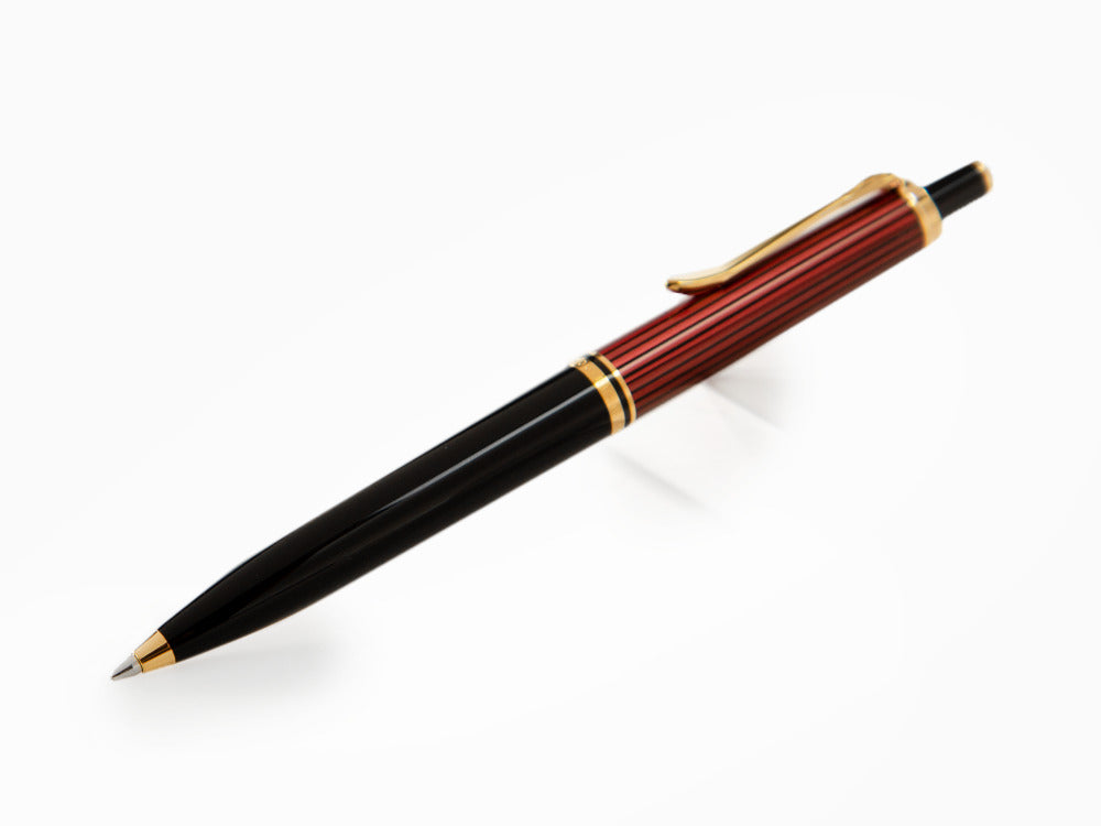 Pelikan K400 Kugelschreiber, Schwarz und rot, Vergoldete Beschläge, 925289
