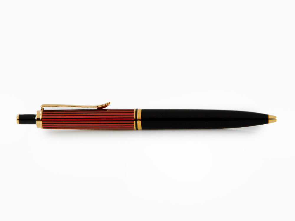 Pelikan K400 Kugelschreiber, Schwarz und rot, Vergoldete Beschläge, 925289