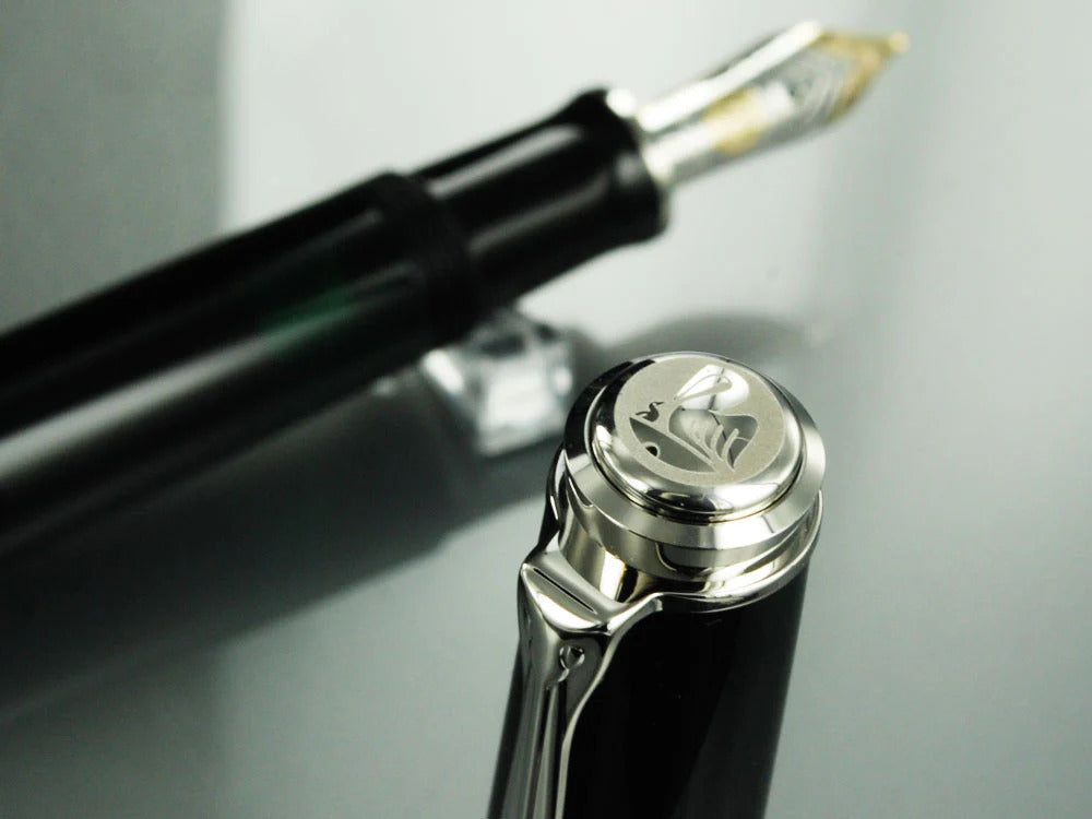 Pelikan Füllfederhalter Souverän M605 Schwarz-Silber - Iguana Sell DE
