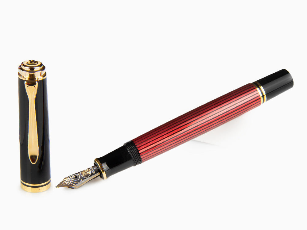 Pelikan Füllfederhalter Souverän M 600 - Schwarz Rot, 928697