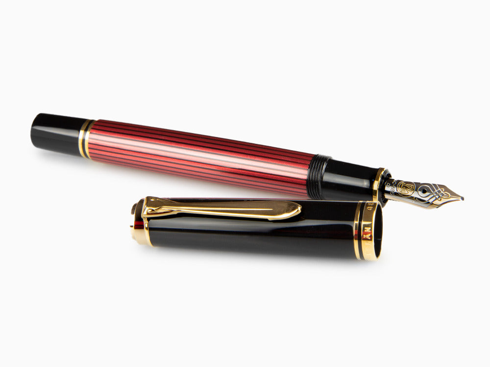 Pelikan Füllfederhalter Souverän M 600 - Schwarz Rot, 928697