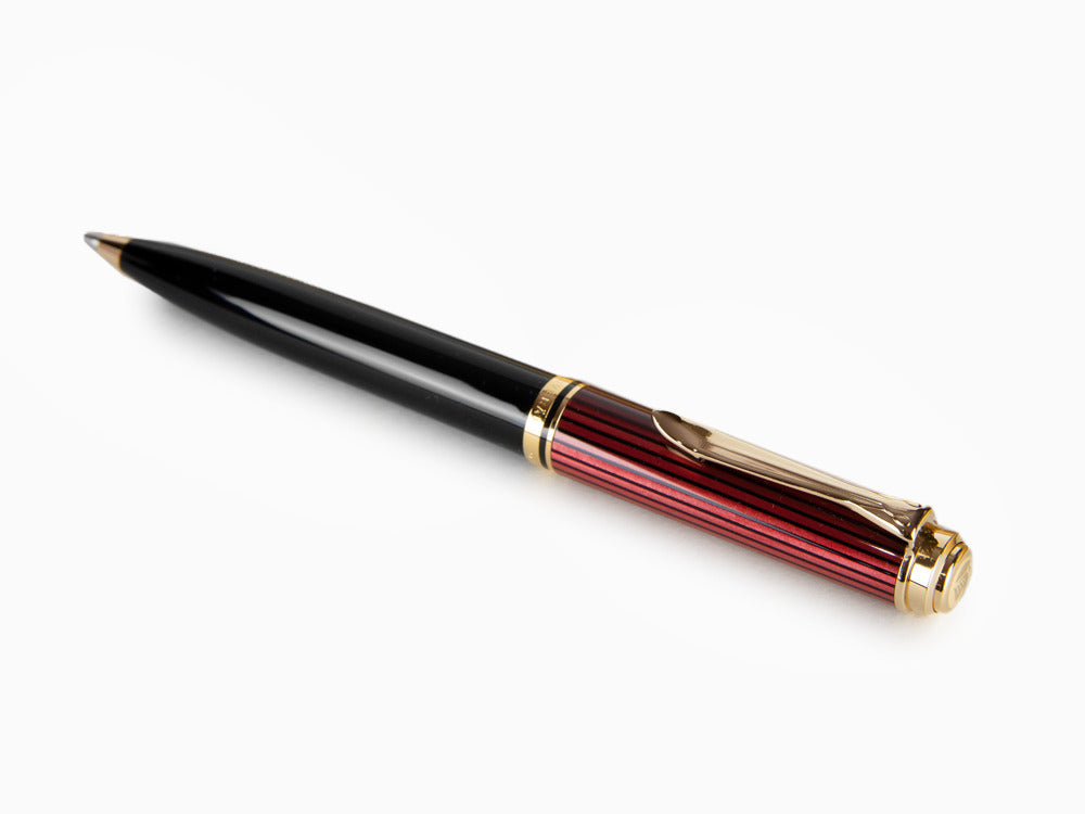 Pelikan K600 Kugelschreiber, Schwarz und rot, Vergoldete Beschläge, 928937
