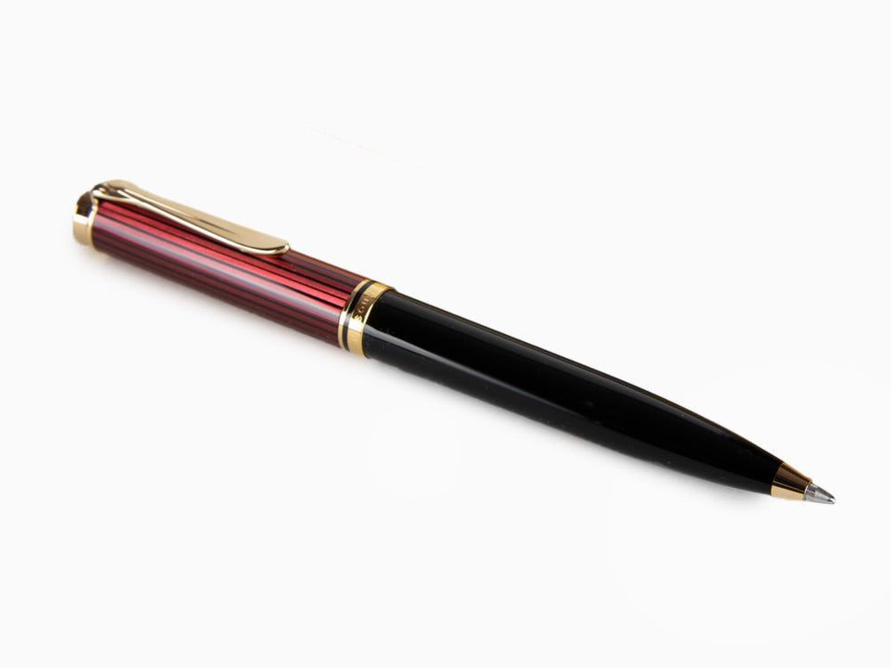Pelikan K600 Kugelschreiber, Schwarz und rot, Vergoldete Beschläge, 928937
