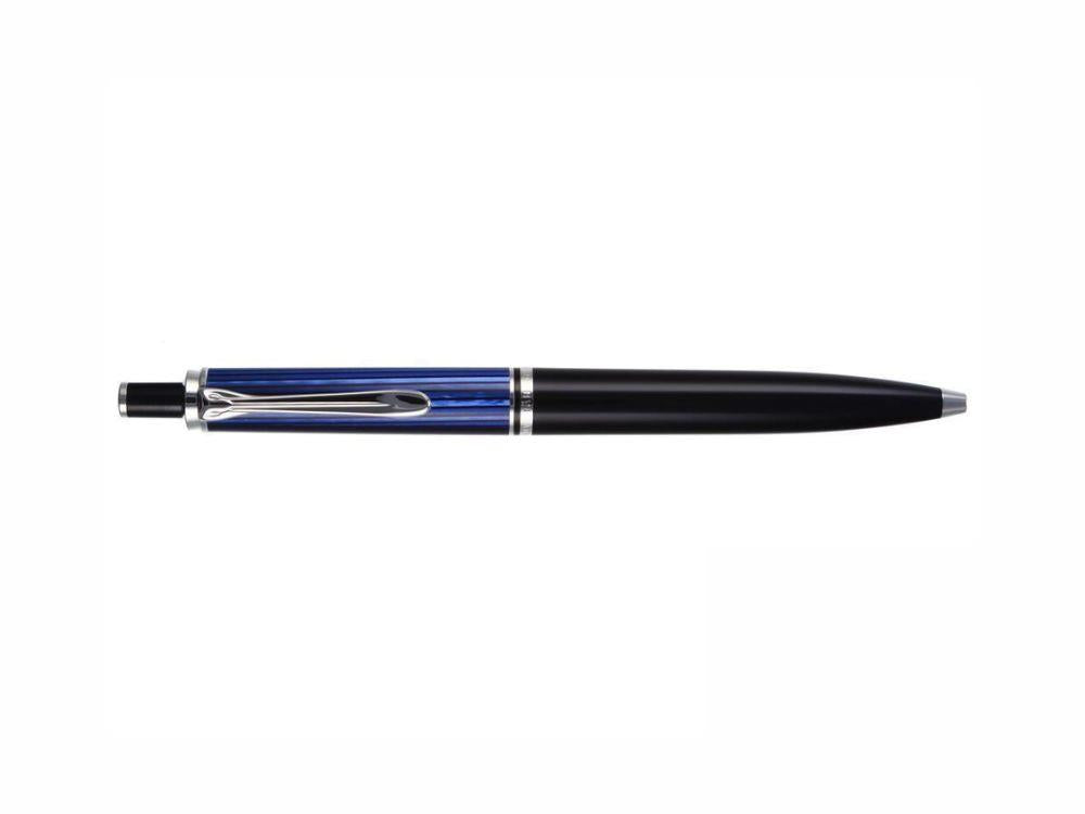 Pelikan K405 Kugelschreiber, Schwarz / blau, Versilberte Beschläge, 932715