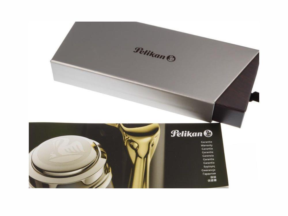 Pelikan K405 Kugelschreiber, Schwarz / blau, Versilberte Beschläge, 932715