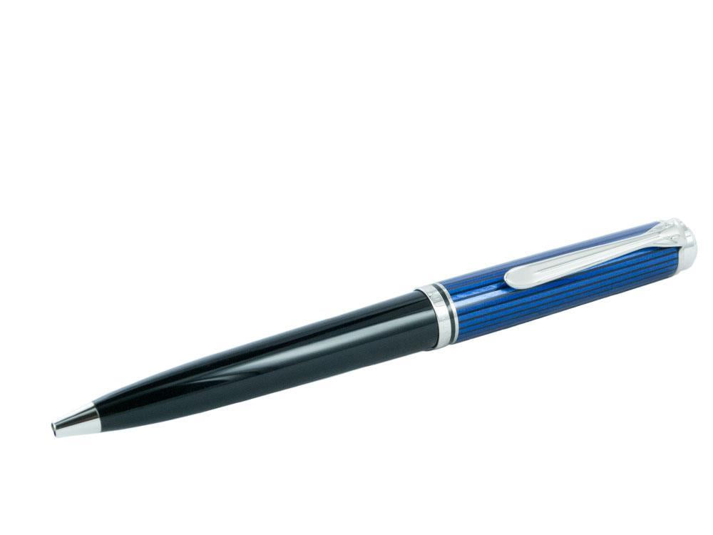 Pelikan K805 Kugelschreiber, Schwarz und Blau, Versilberte Beschläge, 933697