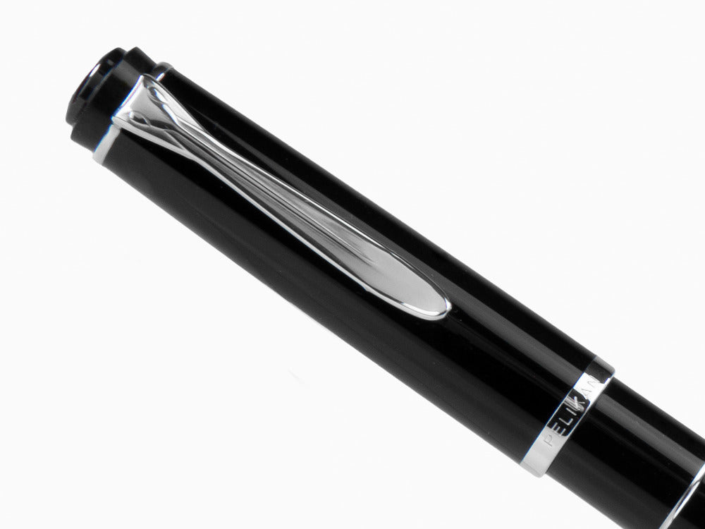 Pelikan M215 Füllfederhalter, Schwarz, Verchromten Akzenten  