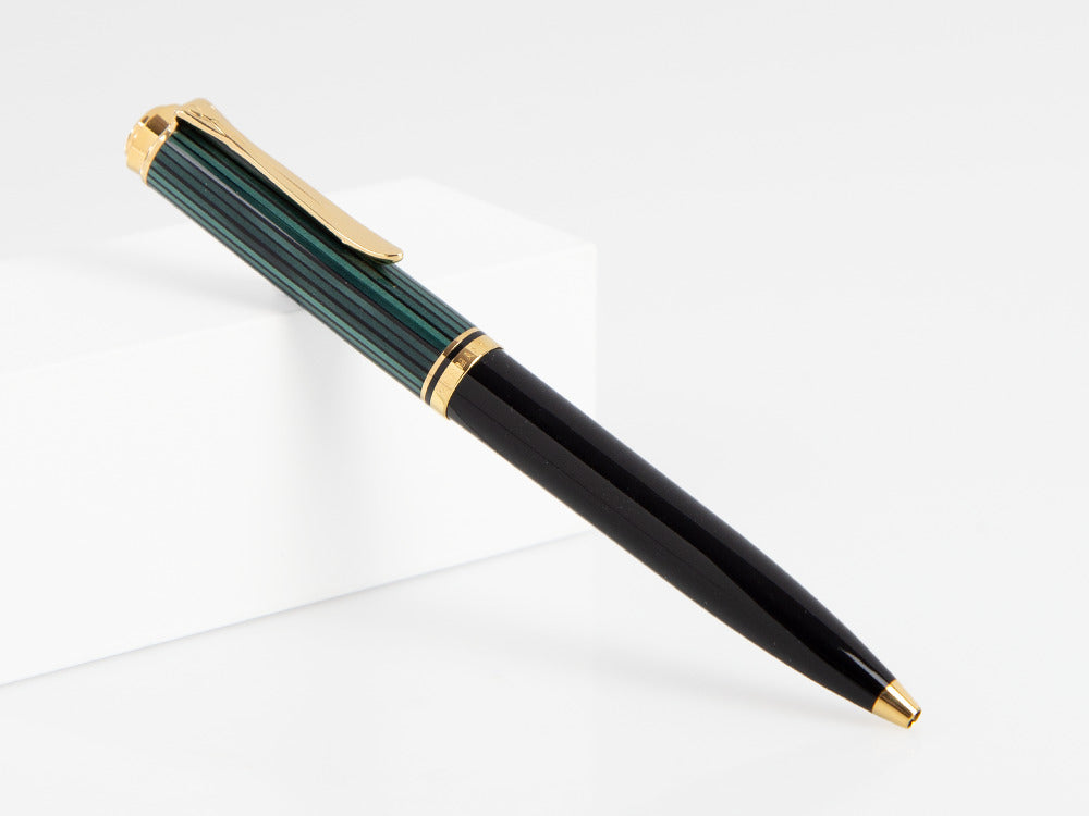 Pelikan K600 Kugelschreiber, Schwarz und grün, Vergoldete Beschläge, 980086
