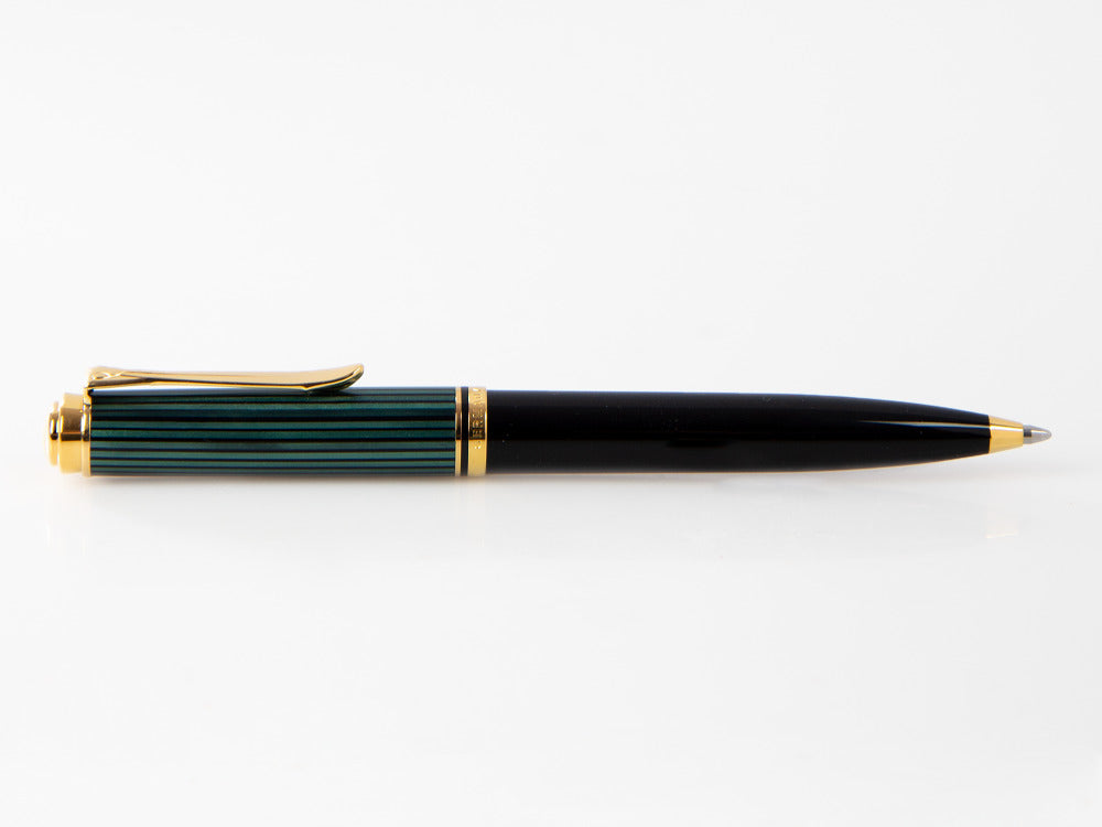 Pelikan K600 Kugelschreiber, Schwarz und grün, Vergoldete Beschläge, 980086