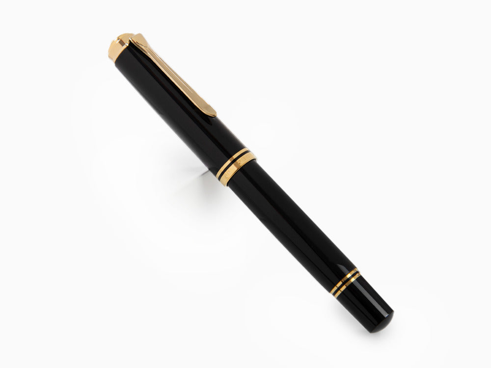 Pelikan M1000 Füllfederhalter, Schwarzes Edelharz, Vergoldete Beschläge