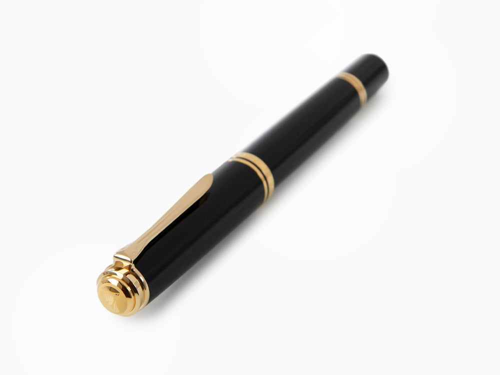 Pelikan M1000 Füllfederhalter, Schwarzes Edelharz, Vergoldete Beschläge