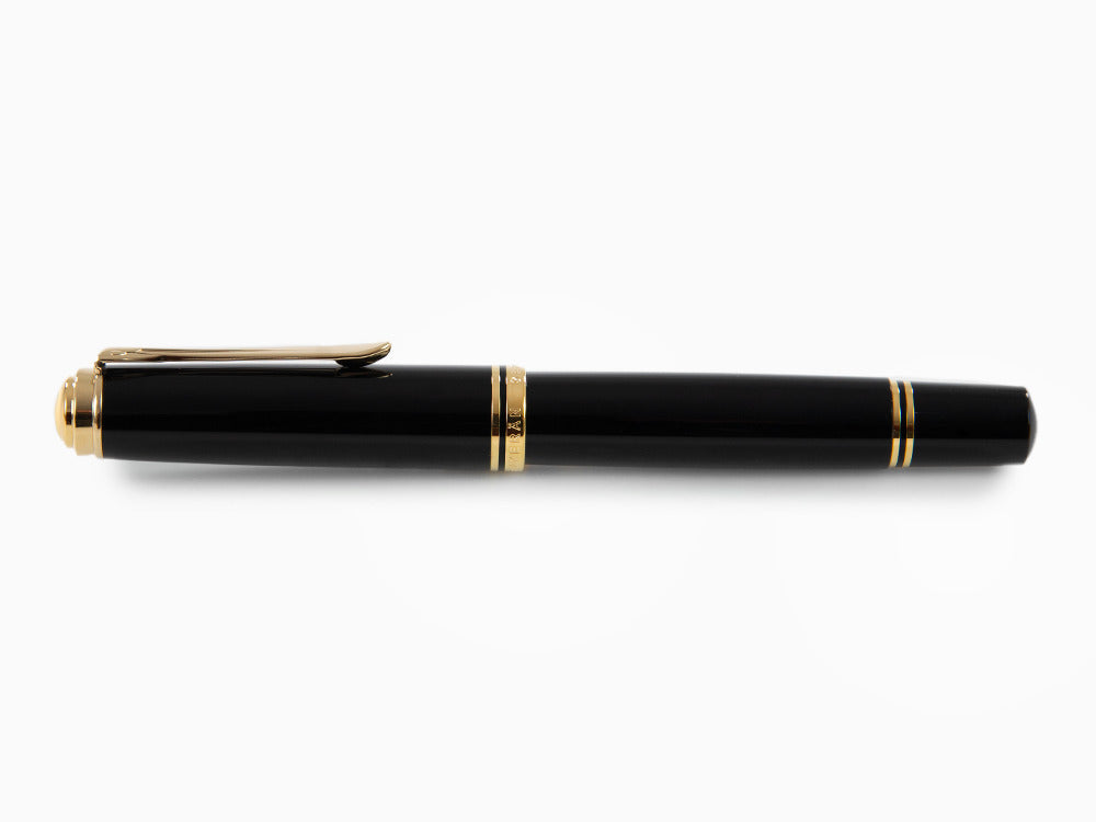 Pelikan M1000 Füllfederhalter, Schwarzes Edelharz, Vergoldete Beschläge