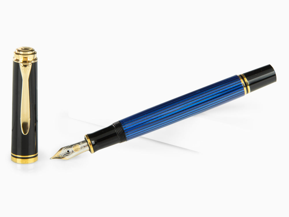 Pelikan Füllfederhalter Souverän M400 -Schwarz-Blau - 14K Gold Feder