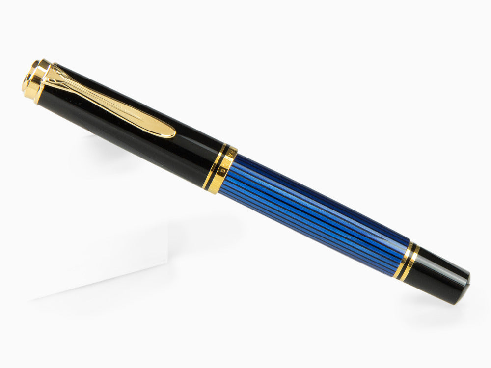 Pelikan Füllfederhalter Souverän M400 -Schwarz-Blau - 14K Gold Feder