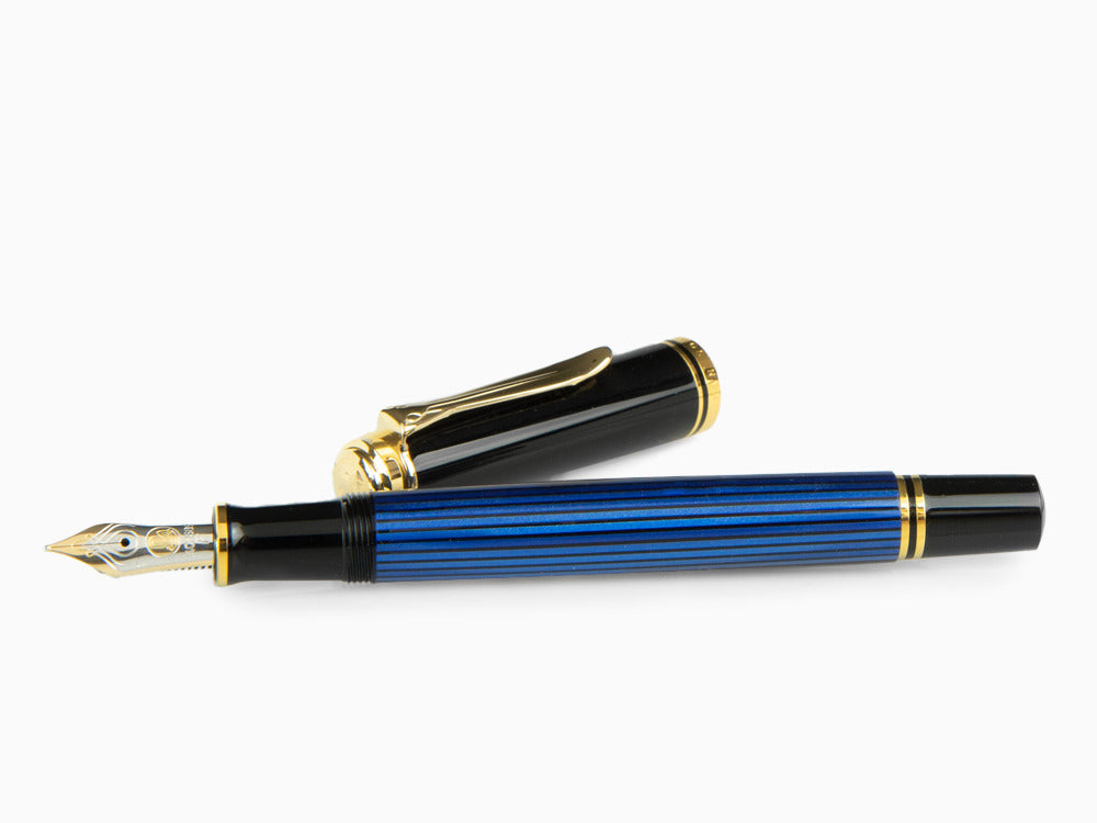 Pelikan Füllfederhalter Souverän M400 -Schwarz-Blau - 14K Gold Feder