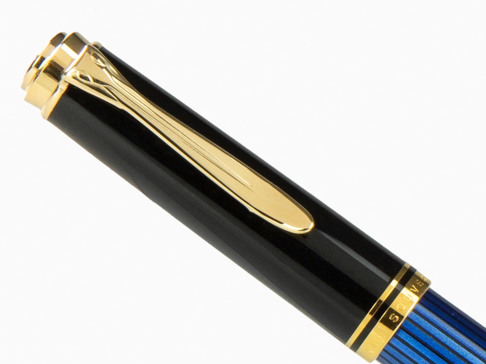 Pelikan Füllfederhalter Souverän M400 -Schwarz-Blau - 14K Gold Feder
