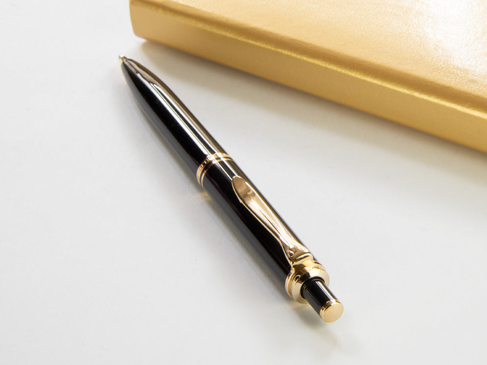 Pelikan K400 Kugelschreiber, Schwarzes Edelharz, Vergoldete Beschläge, 987784