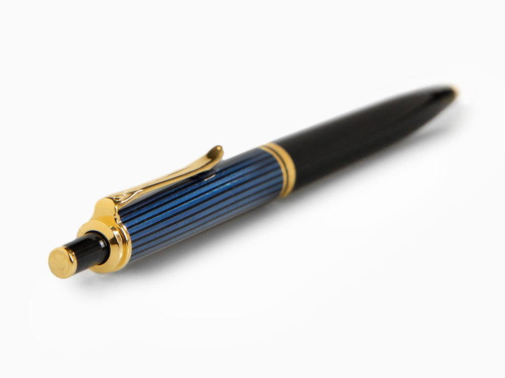 Pelikan K400 Kugelschreiber, Schwarz und blau, Vergoldete Beschläge, 987800