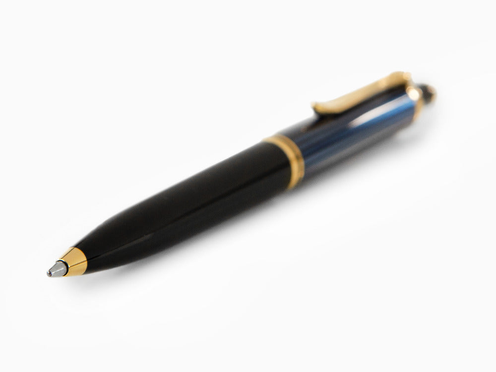 Pelikan K400 Kugelschreiber, Schwarz und blau, Vergoldete Beschläge, 987800