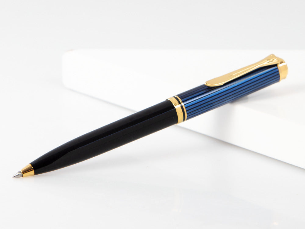 Pelikan K600 Kugelschreiber, Schwarz und blau, Vergoldete Beschläge, 988378